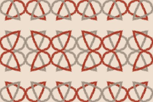 Fabric pattern ikat patten with brown cream background color ikat pattern art. vector
