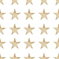 Seamless watercolor Pattern with beige stars on isolated background. Illustration of Background for childish wrapping paper, or kids wrapping paper. Retro Backdrop for baby nursery. vector