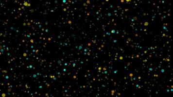 Loop blue yellow orange bokeh particles flow animation background video