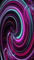 Abstract colorful twirl background with neon rays and glowing lines background video