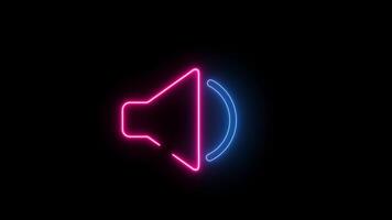 neón sonido, música, altavoz audio tecnología, música, y sonido. 4k animación de altavoz volumen. voz y banda sonora ola igualada. audio tecnología, música controlar , y sonido. audio. 3d ilustración video