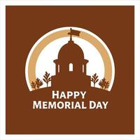 Happy memorial day with a building in the background vector