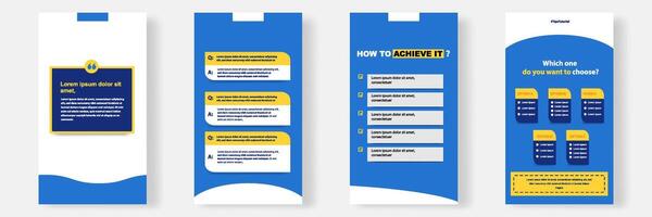 Social media faq, question, answer stories banner layout template with geometric shape background and bubble message design element in blue yellow white color vector