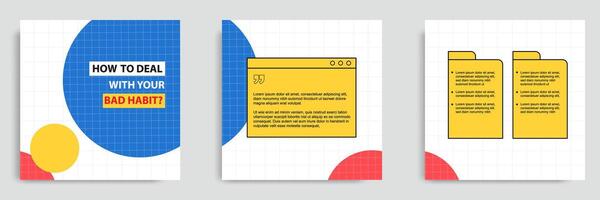 Social media tips, trick, did you know post banner layout template with geometric pattern background and folder bubble message design element in colorful fun color. vector