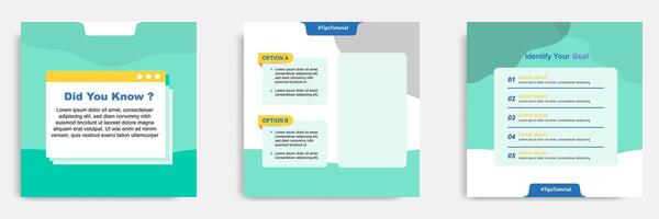 Social media question, answer post banner layout template with geometric shape background and bubble message design element in green white color. illustration vector