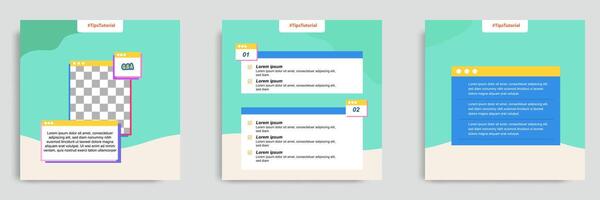 Social media news, fact post banner layout template with geometric shape background and bubble message design element in green white color. illustration vector