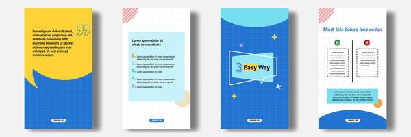 Social media tutorial, tips, trick, did you know stories horizontal banner layout template with geometric, memphis pattern design element in colorful background vector