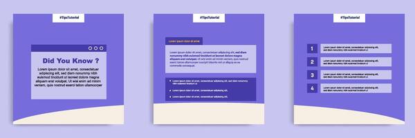Social media faq post banner layout template with geometric shape background and bubble message design element in purple yellow white color vector