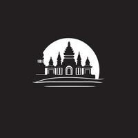 The logo for a temple in the middle of a city vector