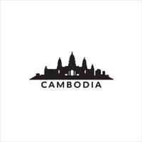 Cambodia skyline silhouette silhouette illustration vector