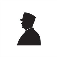 A silhouette of a man in a hat vector