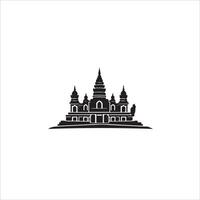 The temple icon in black and white vector