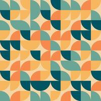 Retro Geometric Pattern with Circles and Quadrants vector