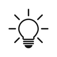 Light bulb icon representing an idea, solution, and innovation vector