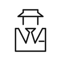 a black and white line icon of a man in a suit vector