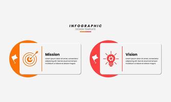 Best Business Infographic Design Template with Two Steps Vision and Mission vector
