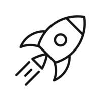 Rocket icon taking off, space travel, startups and technology concepts vector