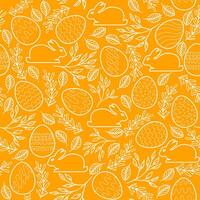 Seamless pattern with Easter eggs and branches vector