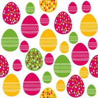 Seamless pattern with painted Eeaster eggs vector