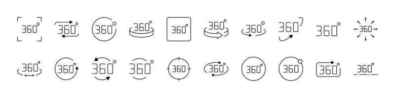 Set of 360 Related Line Icons. Outline Signs for Graphic and Web Design, Apps, Adverts, Various Cards vector