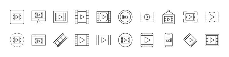 Pack of Tape Related Line Icons. Outline Signs for Graphic and Web Design, Apps, Adverts, Various Cards vector