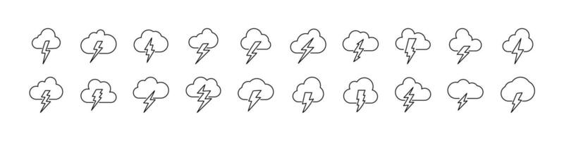 Lightning Thin Icons Collection. Editable Stroke. Perfect for Web Sites, Books, Cards, Apps vector