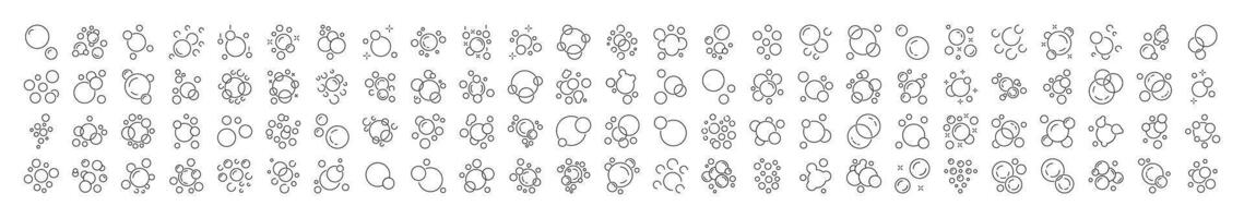 Set of Foam Related Line Icons. Foam Outline Signs for Graphic and Web Design, Apps, Adverts, Various Cards vector