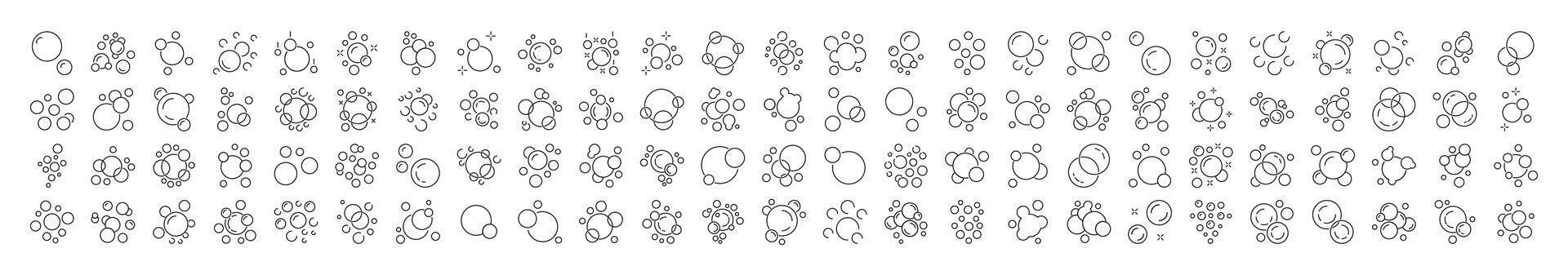 Set of Foam Related Line Icons. Foam Outline Signs for Graphic and Web Design, Apps, Adverts, Various Cards