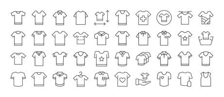 T Shirt Icons Collection. Editable Stroke. Perfect for Web Sites, Books, Cards, Apps vector