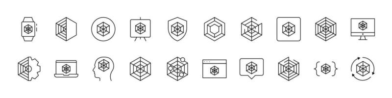 Set of Net Related Line Icons. Outline Signs for Graphic and Web Design, Apps, Adverts, Various Cards vector