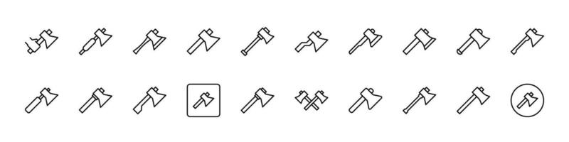 Axe Line Icon Collection. Minimalistic Linear Pictogram for Web and Graphic Design, Apps, Banners, Social Network and Cards vector