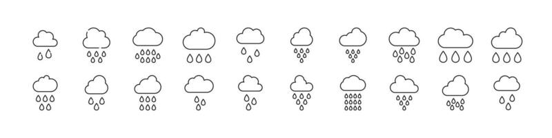 Rain Line Icon Collection. Outline Signs for Graphic and Web Design, Apps, Adverts, Various Cards vector