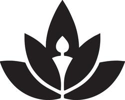A unique logo with lotus flower silhouette illustration vector