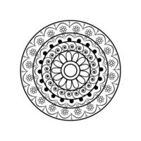 Zentangle Inspired Mandala with Decorative Concentric Rings and Swirls vector