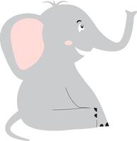 Smiling baby elephant in cartoon style. vector
