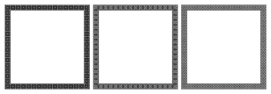 Borders square frames seamless pixel pattern decorative