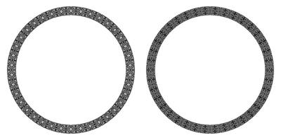 Circle frame with decorative border seamless pattern vector