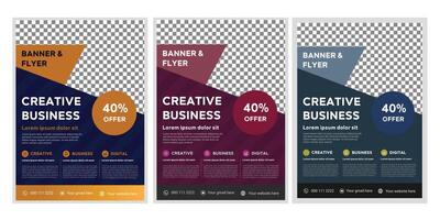 Minimalist Business Flyer Template with Transparent Background and Clean Layout vector