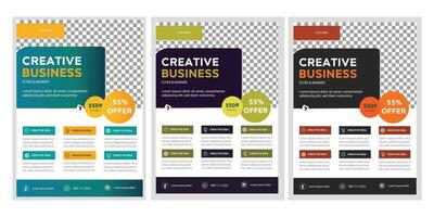 Corporate Branding Flyer Template with Unique Geometric Patterns vector