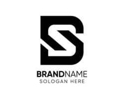 D S logo design template . D S , S D logo design vector