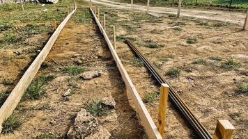 Constructing a new foundation in a rural setting photo