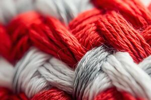Crafting intricate patterns with vibrant threads and colors. photo
