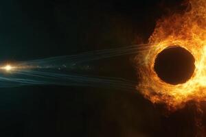 Cosmic dance of light and shadow in the universe. photo