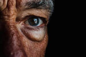 Captivating gaze of an elderly man photo