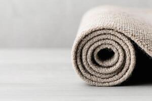 Soft textured fabric rolled for creative projects. photo
