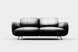 Stylish modern sofa in a minimalist artistic design. photo