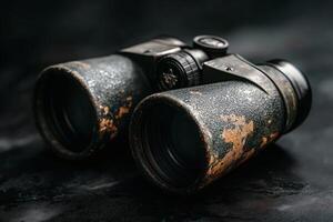 Rustic binoculars reflect the passage of time. photo