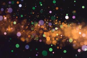 Vibrant bokeh lights creating a mesmerizing ambiance in a dark atmosphere. photo