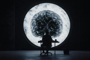 Exploring the Depths of Human Cognition in a Darkened Creative Space. photo