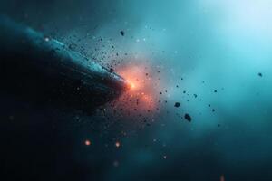Cosmic journey through an asteroid field photo